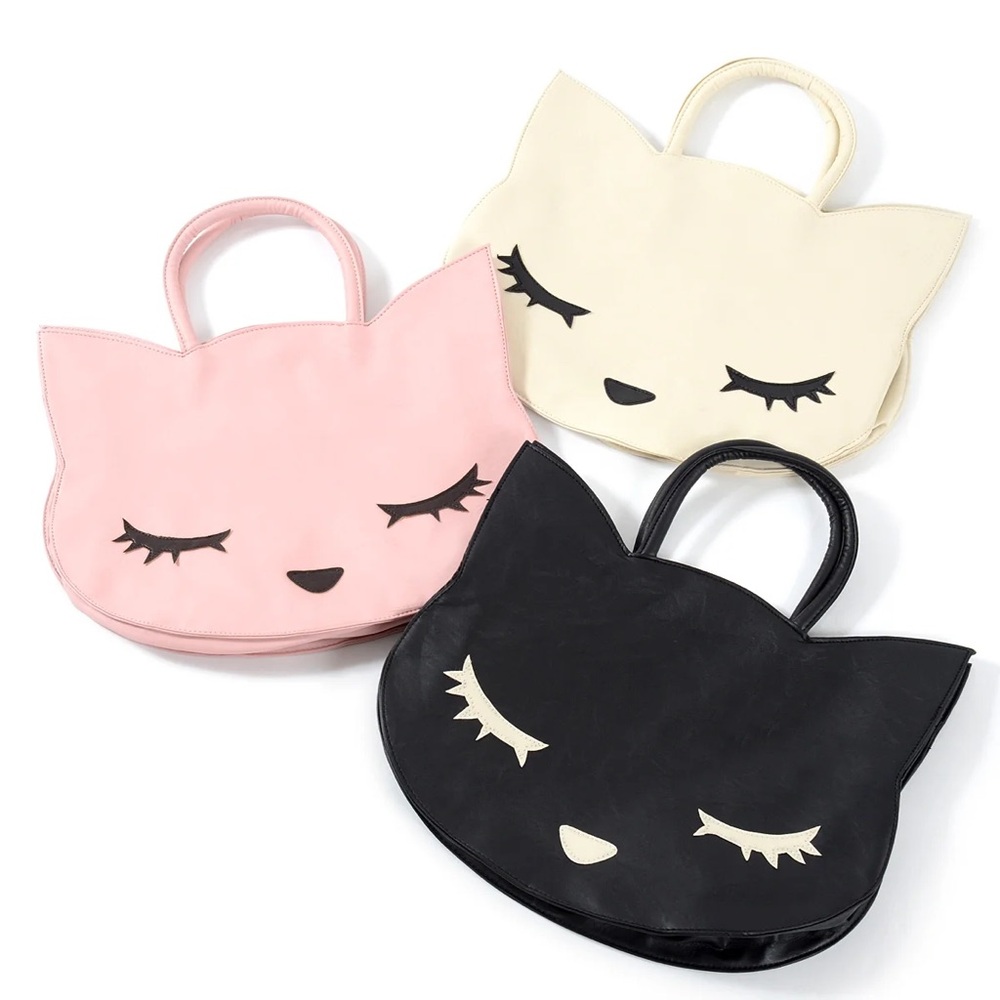 Cat Face Handbag Black NWOT